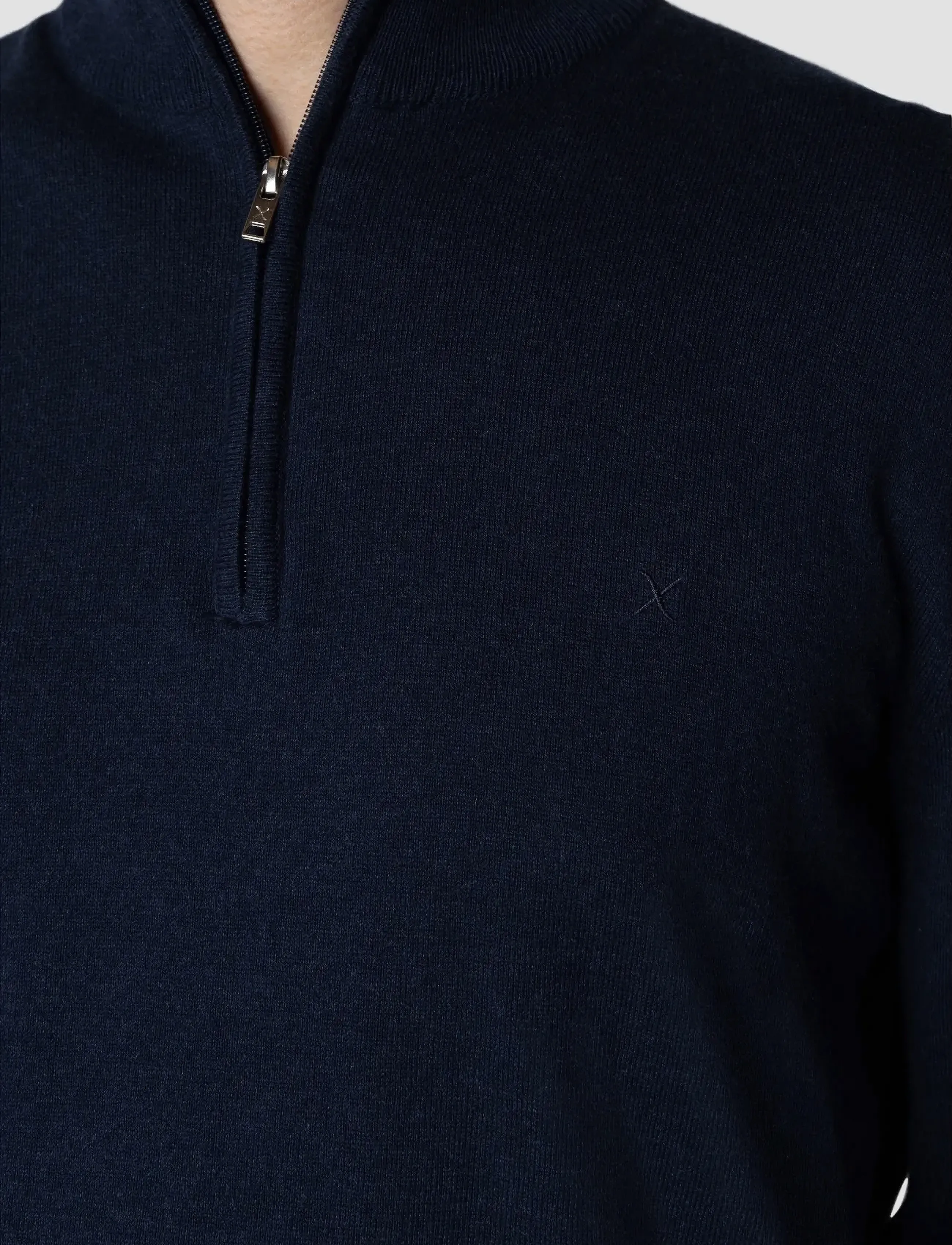Clean Cut Copenhagen - Claude half-zip knit - pullover mit halbem reißverschluss - navy melange - 5