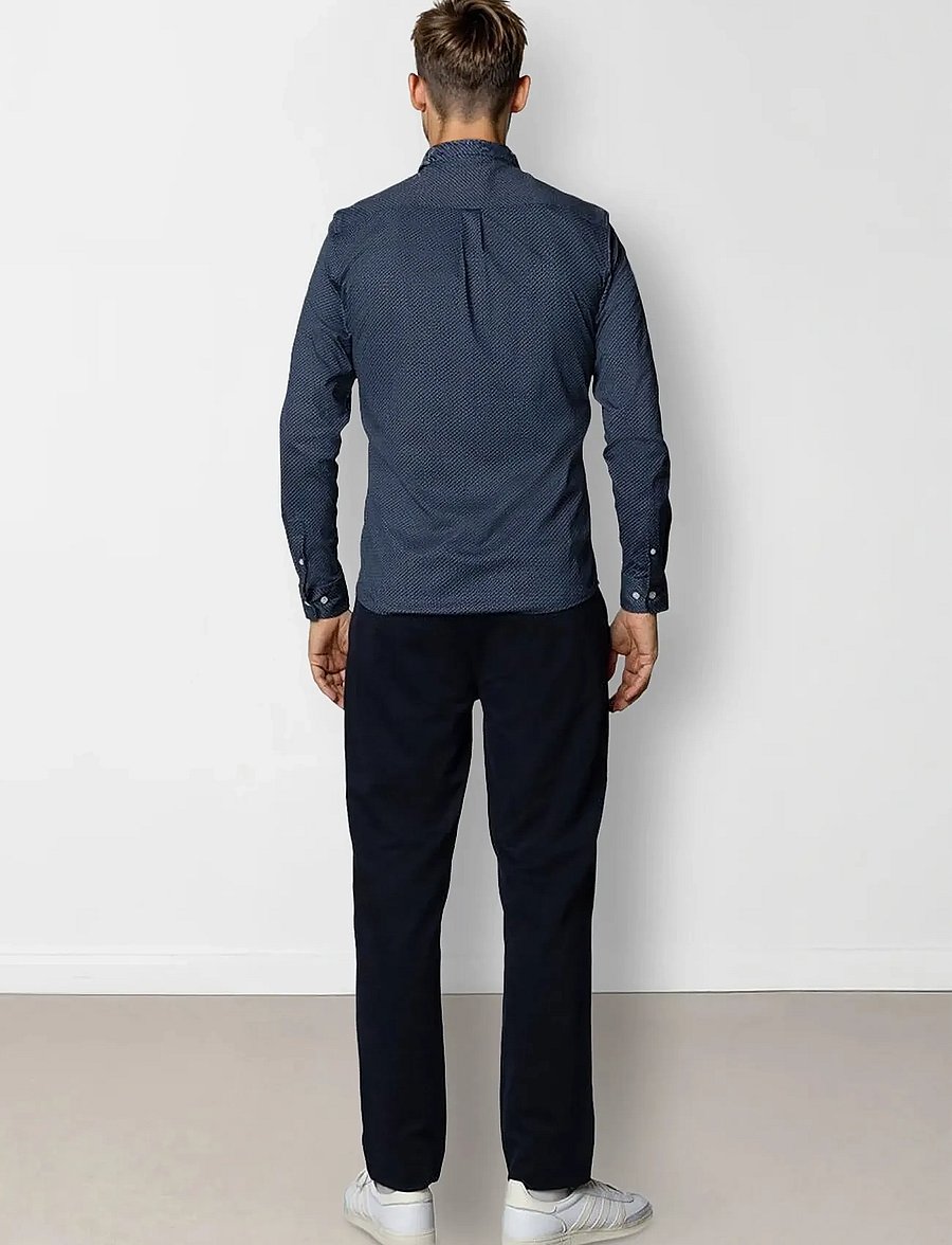 Clean Cut Copenhagen - Clean Formal AOP Stretch Shirt L/S - formelle skjorter - navy - 3