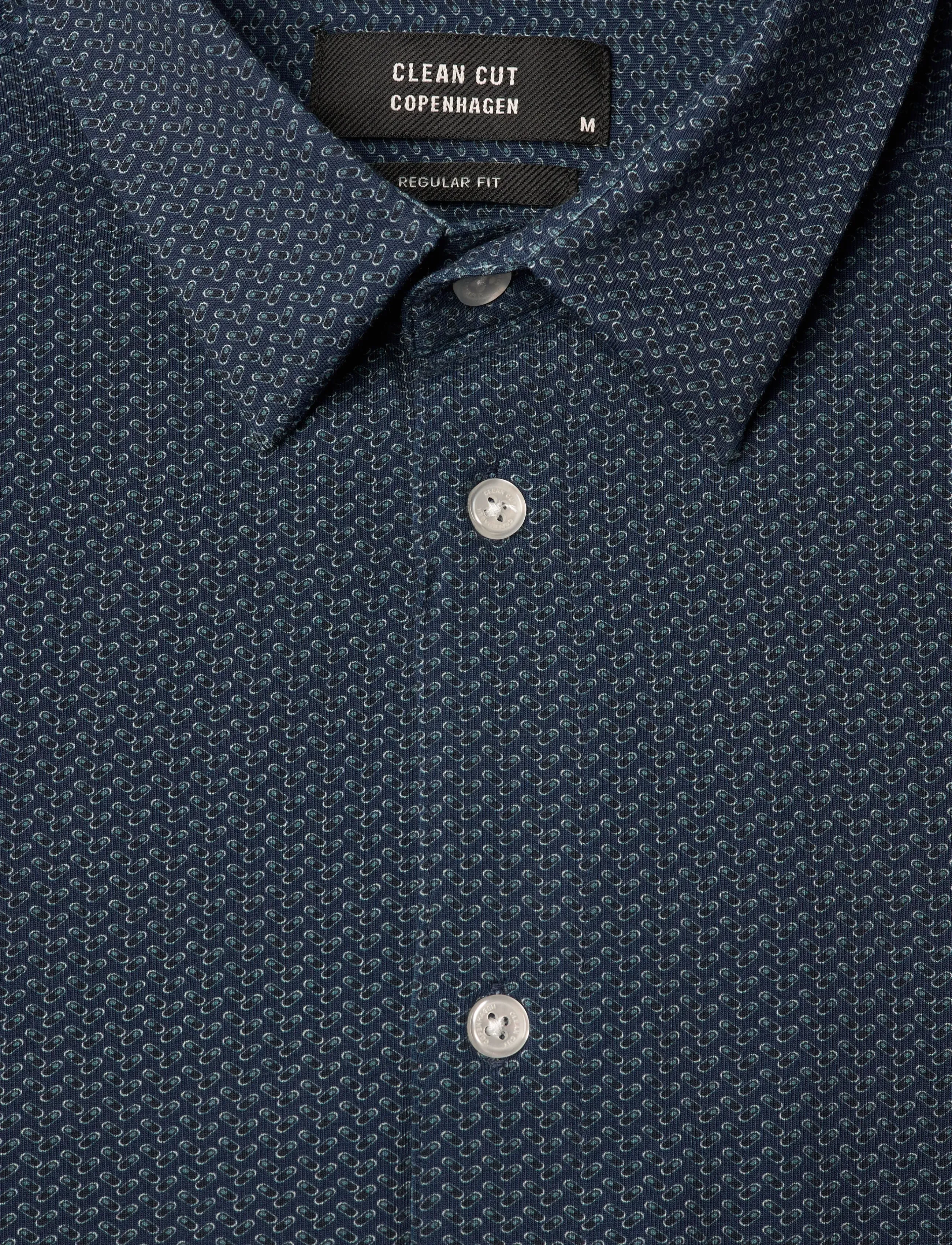 Clean Cut Copenhagen - Clean Formal AOP Stretch Shirt L/S - formelle skjorter - navy - 5