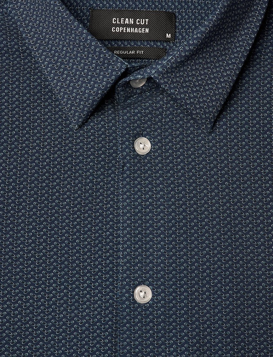 Clean Cut Copenhagen - Clean Formal AOP Stretch Shirt L/S - formelle skjorter - navy - 5