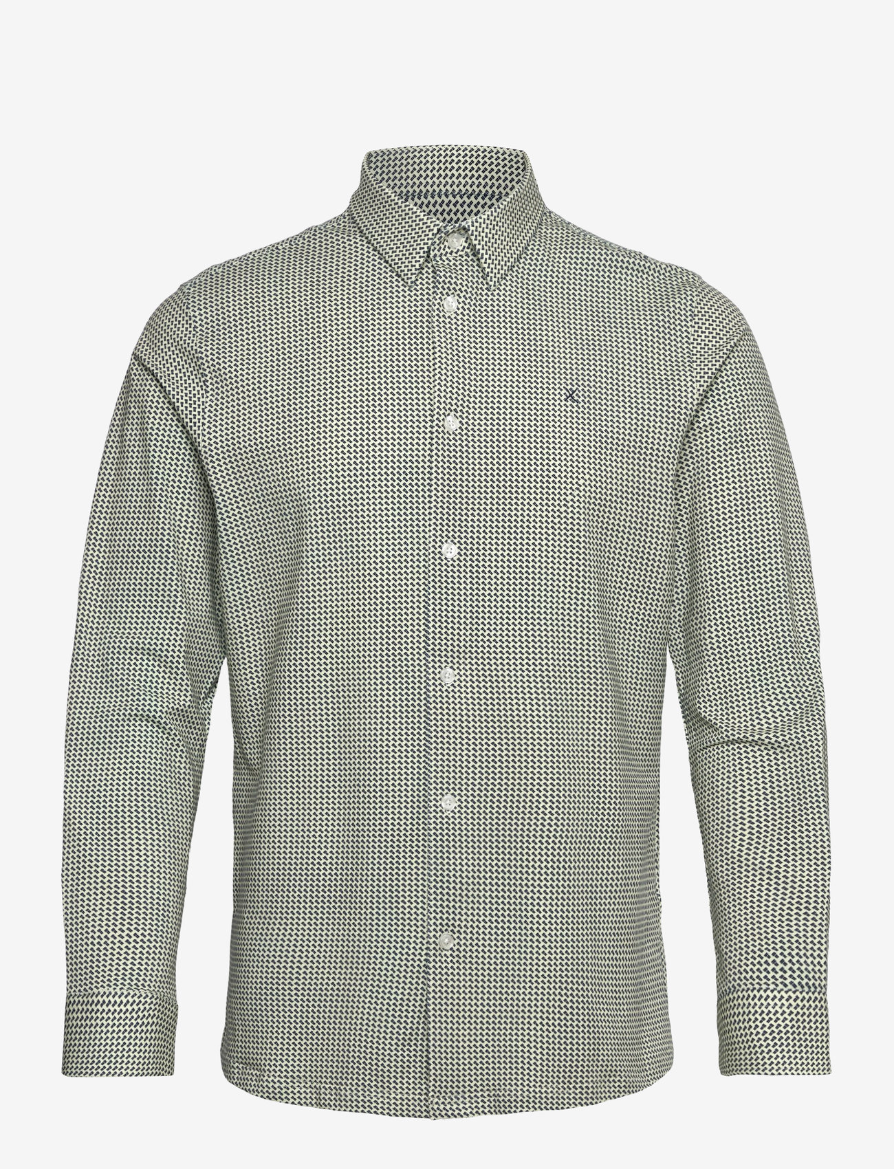 Clean Cut Copenhagen - Clean Formal AOP Stretch Shirt L/S - formal shirts - white - 1