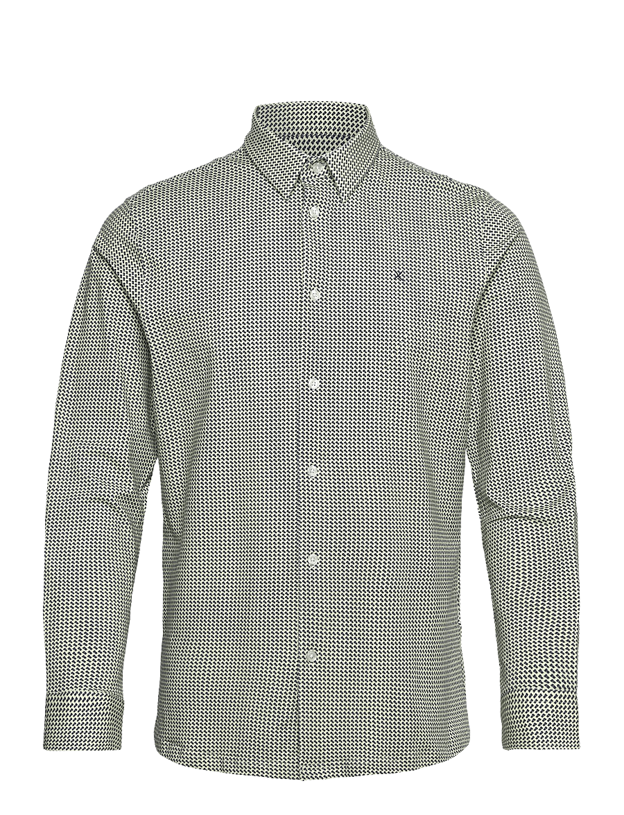 Clean Cut Copenhagen - Clean Formal AOP Stretch Shirt L/S - formālie krekli - white - 1