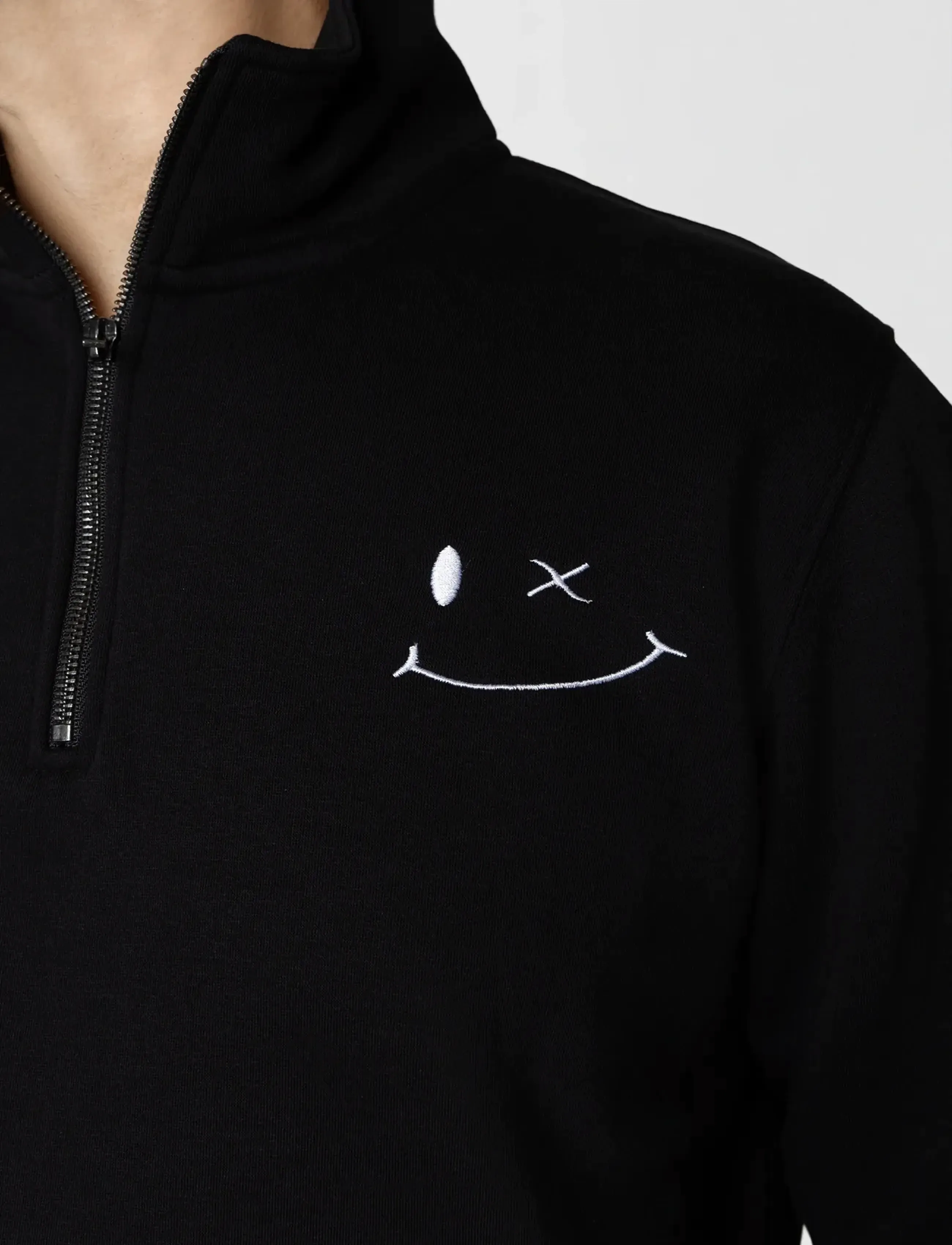Clean Cut Copenhagen - Patrick half-zip sweatshirt - dressipluusid - black - 5