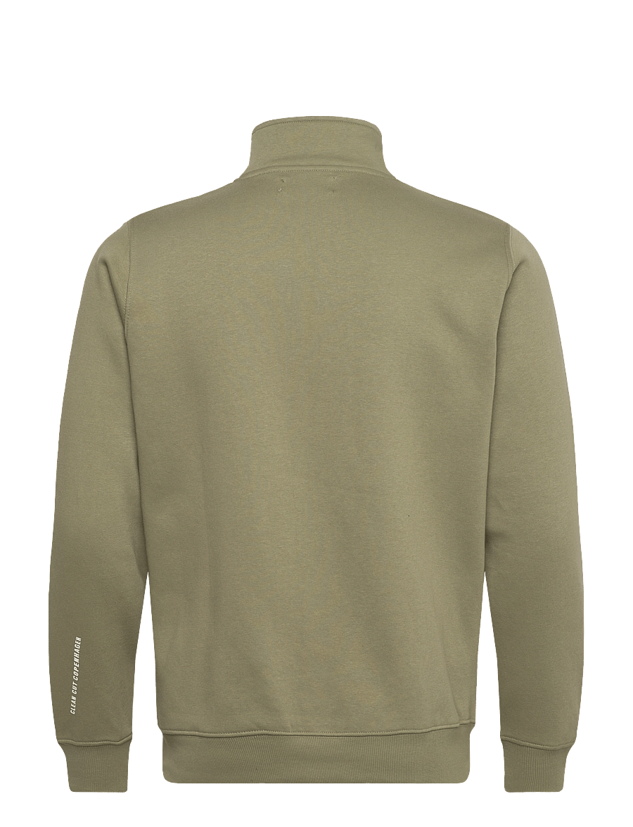 Clean Cut Copenhagen - Patrick half-zip sweatshirt - dressipluusid - dusty green - 2