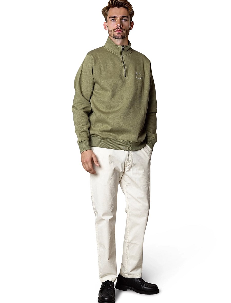 Clean Cut Copenhagen - Patrick half-zip sweatshirt - dressipluusid - dusty green - 4