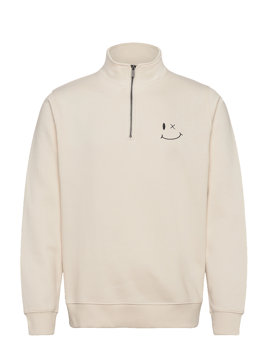 Clean Cut Copenhagen - Patrick half-zip sweatshirt - kollektioner - ecru - 1