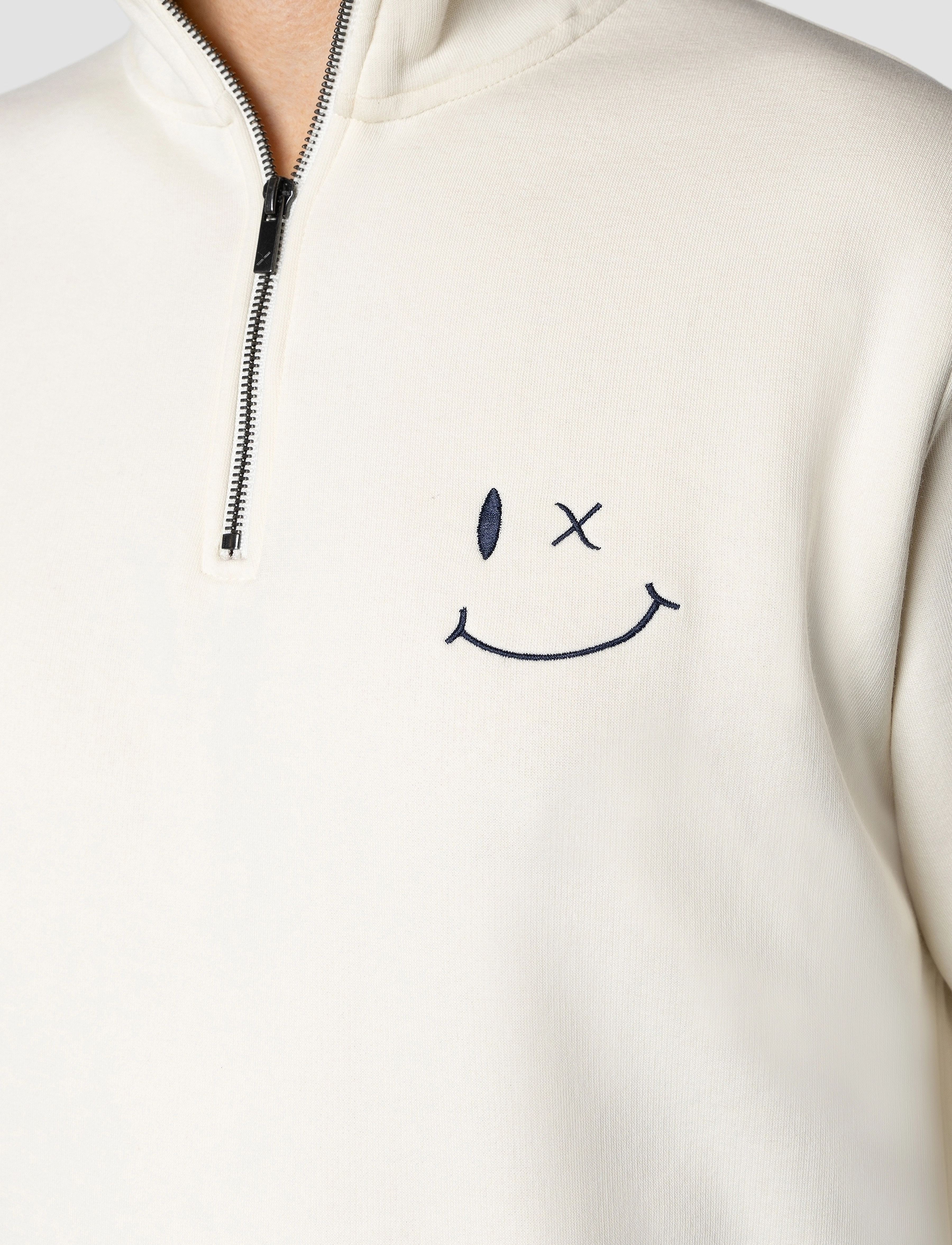 Clean Cut Copenhagen - Patrick half-zip sweatshirt - collections - ecru - 3