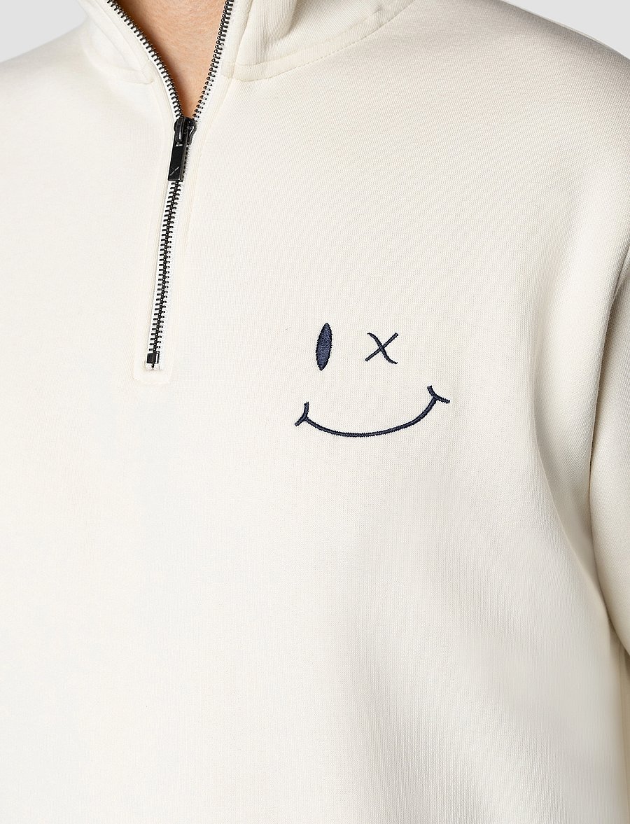 Clean Cut Copenhagen - Patrick half-zip sweatshirt - kollektioner - ecru - 3