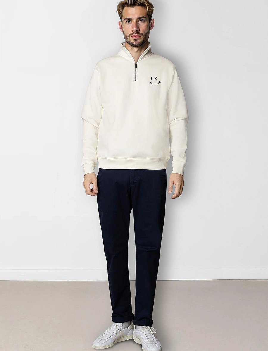 Clean Cut Copenhagen - Patrick half-zip sweatshirt - kollektioner - ecru - 4