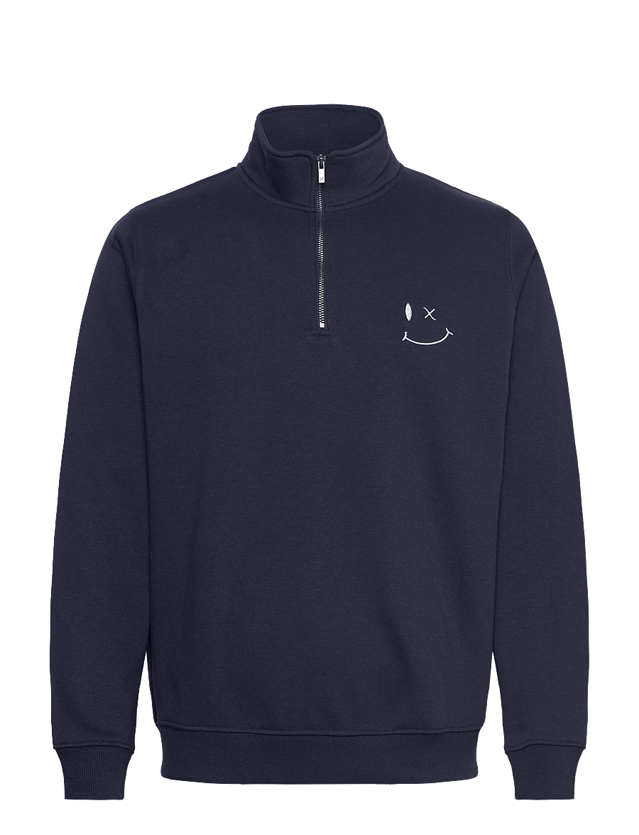 Clean Cut Copenhagen - Patrick half-zip sweatshirt - kolleksjoner - navy - 1