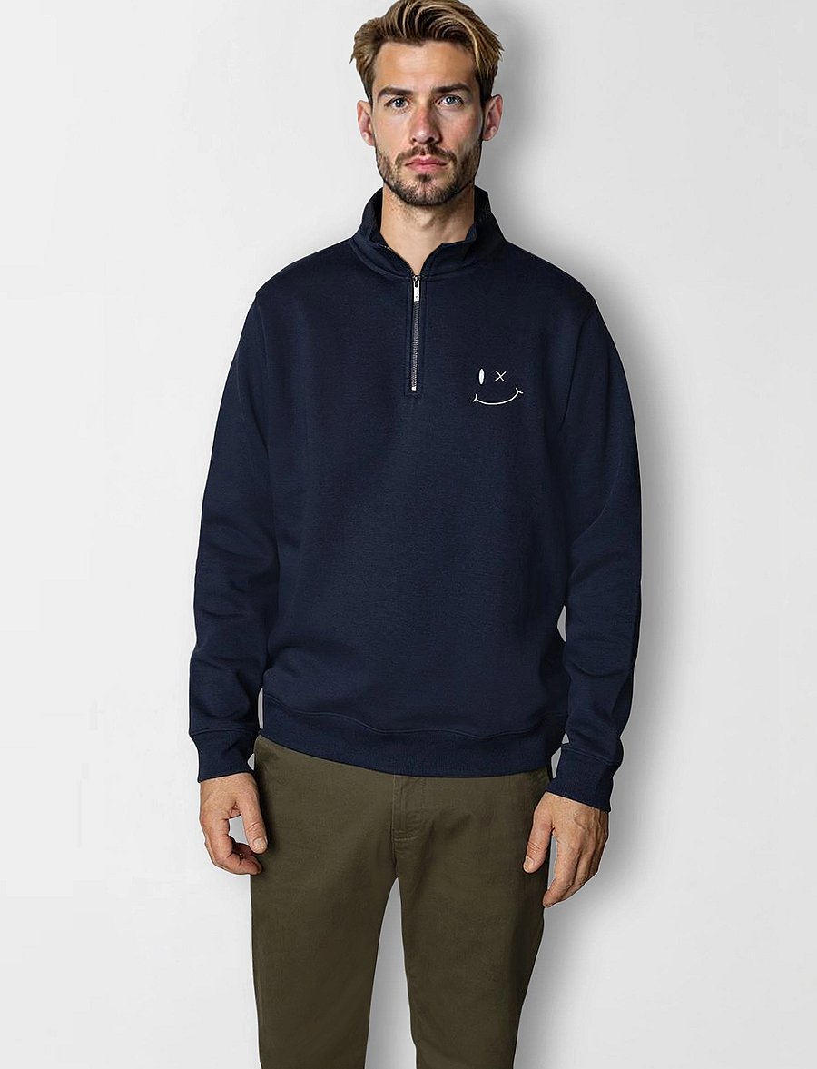 Clean Cut Copenhagen - Patrick half-zip sweatshirt - kolleksjoner - navy - 0