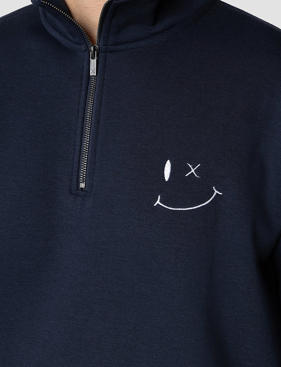 Clean Cut Copenhagen - Patrick half-zip sweatshirt - kolleksjoner - navy - 3