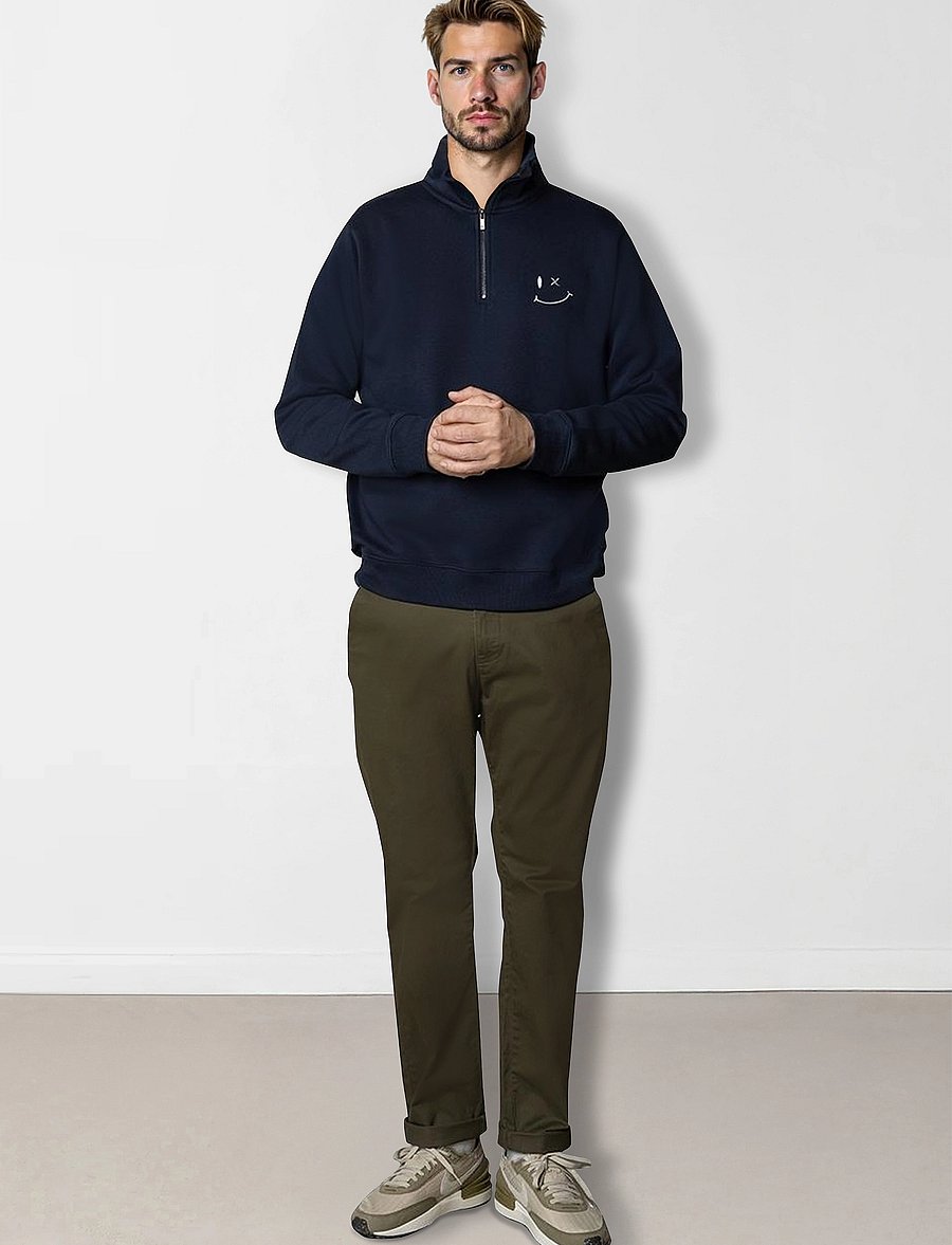 Clean Cut Copenhagen - Patrick half-zip sweatshirt - kolleksjoner - navy - 4