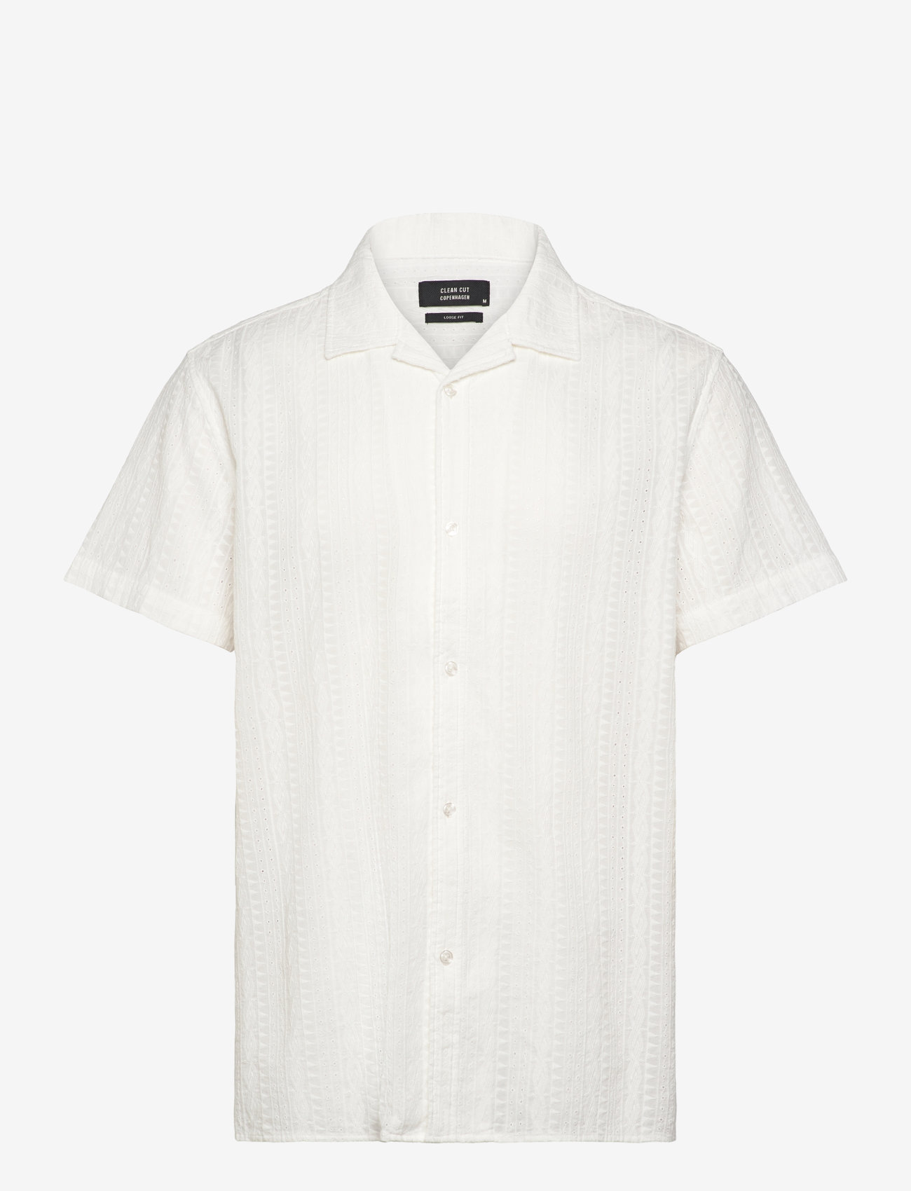 Clean Cut Copenhagen - Bowling Bob shirt SS - short-sleeved shirts - white - 1