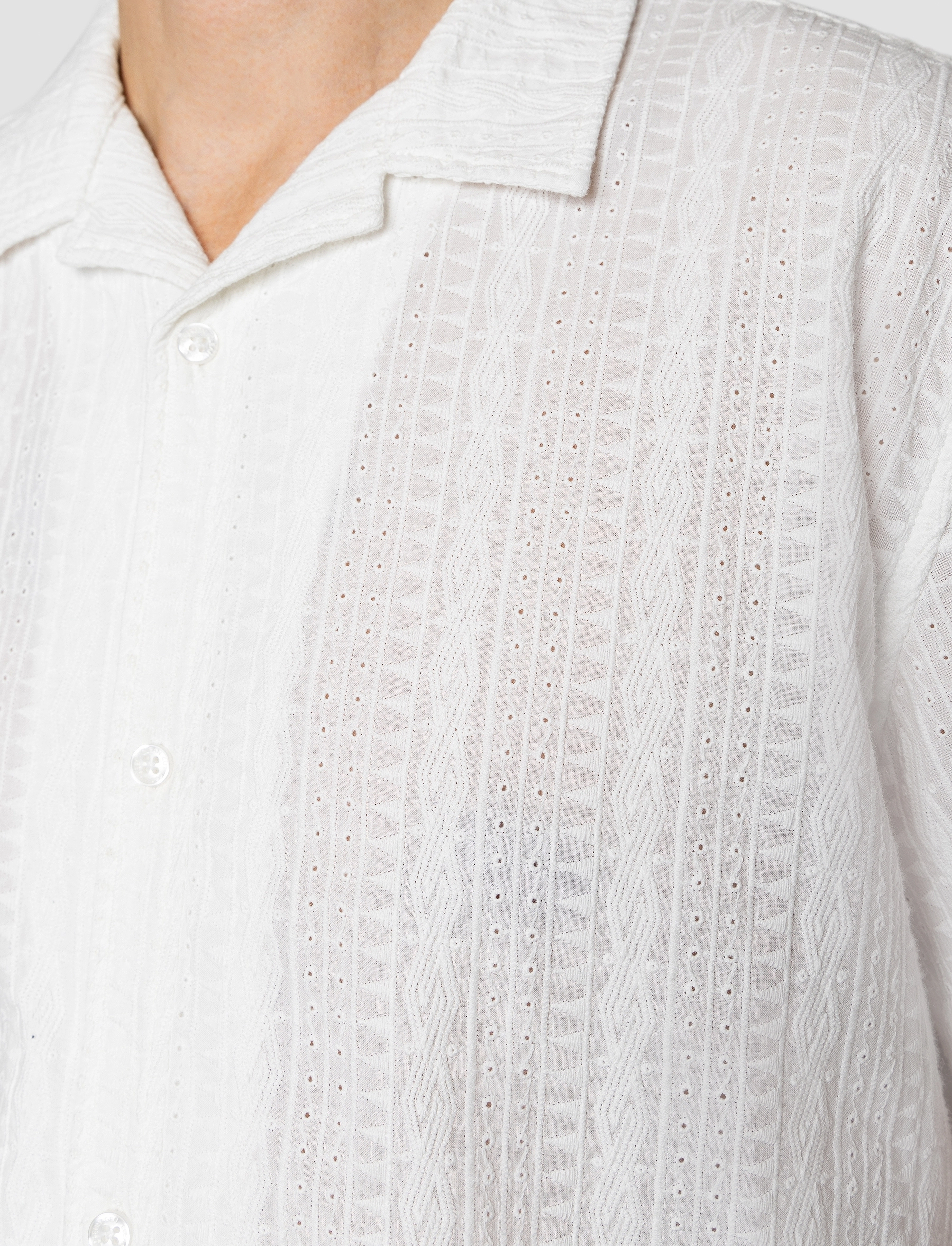 Clean Cut Copenhagen - Bowling Bob shirt SS - kurzarmhemden - white - 3