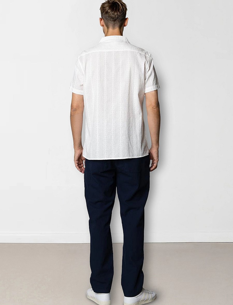 Clean Cut Copenhagen - Bowling Bob shirt SS - kurzarmhemden - white - 4