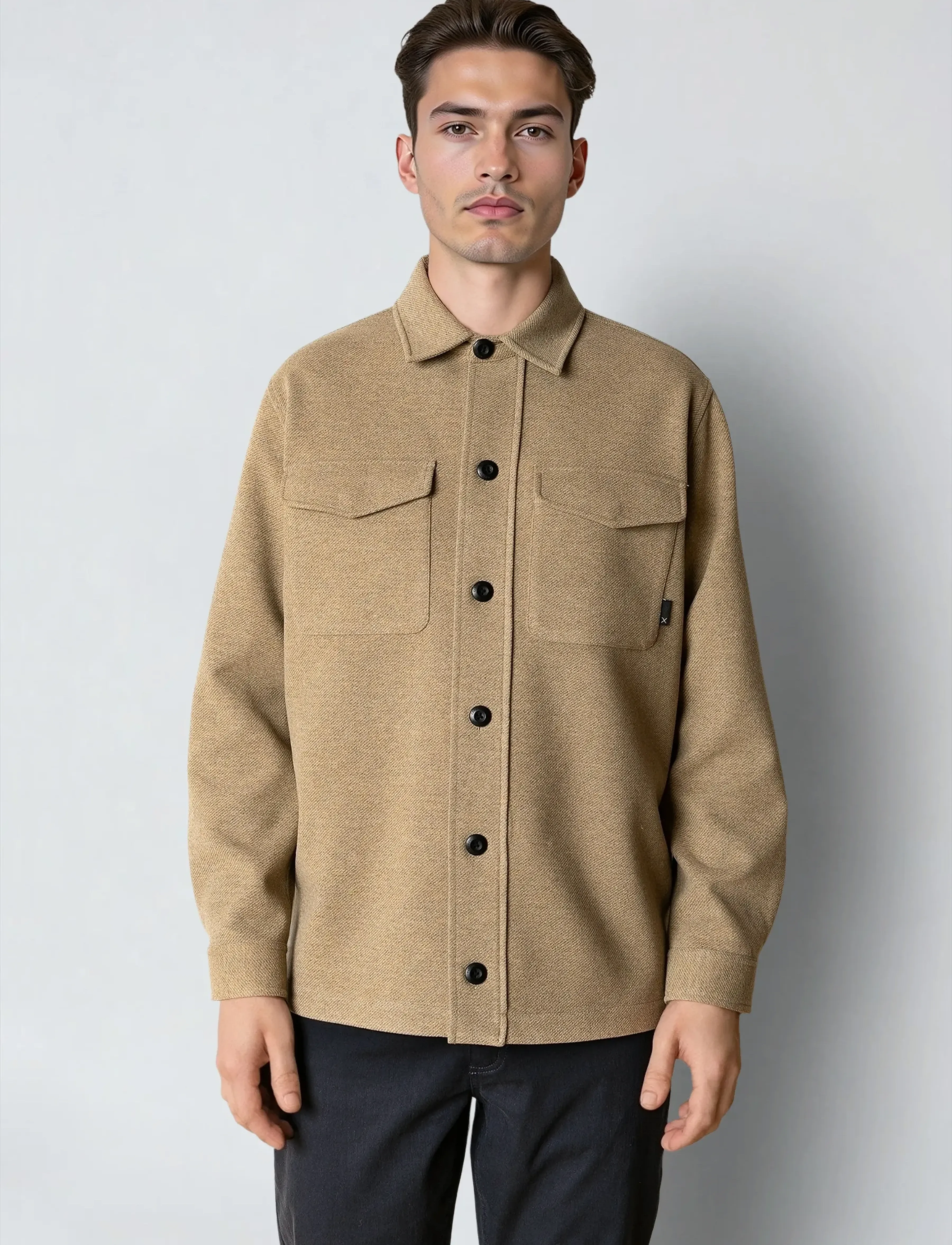Clean Cut Copenhagen Ayden overshirt - Looks for less - BRINDLE BEIGE MELANGE / beige