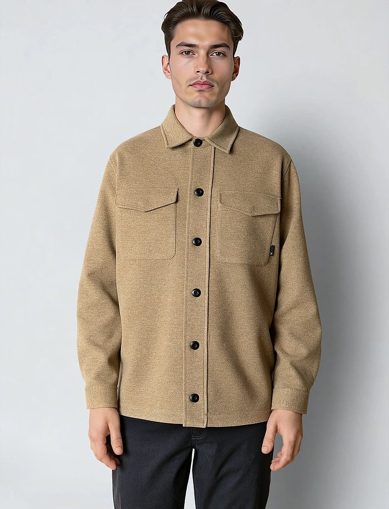 Clean Cut Copenhagen - Ayden overshirt - kolekcje - brindle beige melange - 0