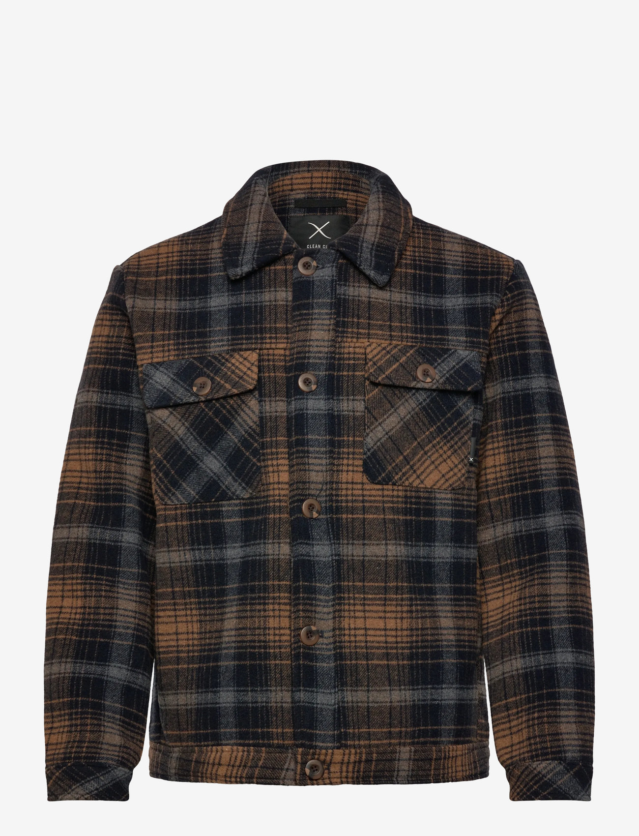 Clean Cut Copenhagen - Luke check wool jacket - fall jackets - dark navy - 0