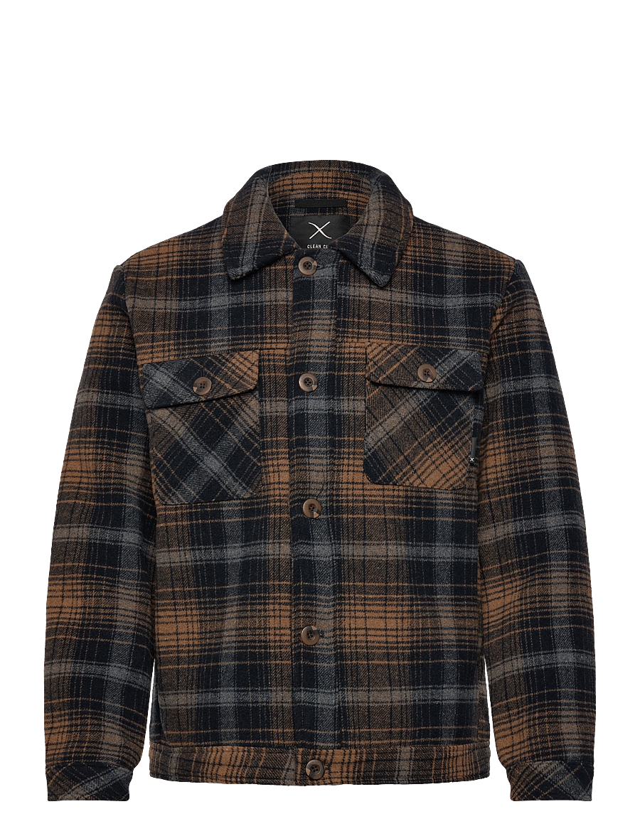 Clean Cut Copenhagen - Luke check wool jacket - jakker - dark navy - 1