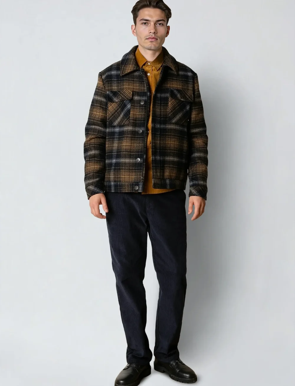 Clean Cut Copenhagen - Luke check wool jacket - vinterjakker - dark navy - 5