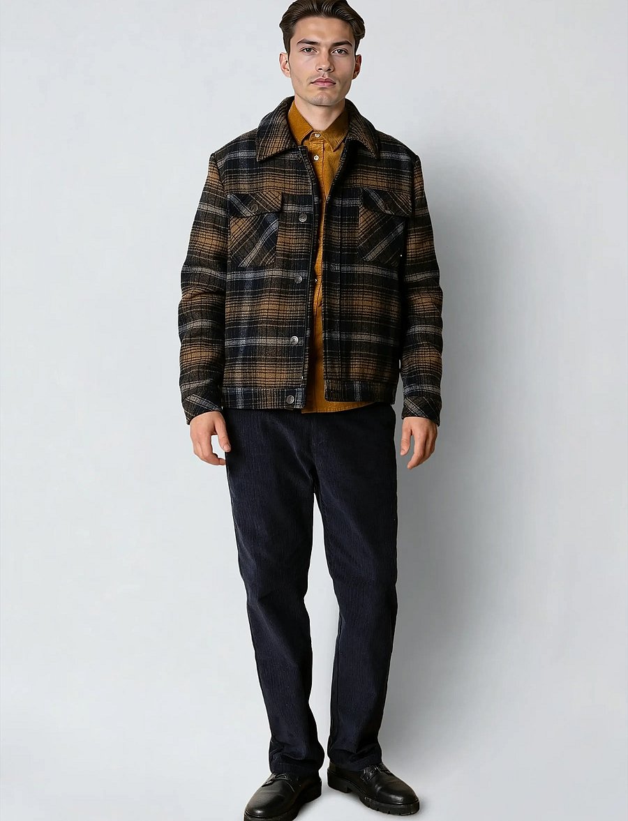 Clean Cut Copenhagen - Luke check wool jacket - jakker - dark navy - 5