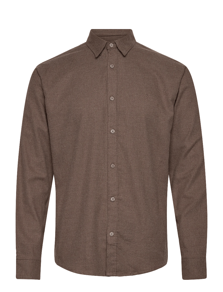 Clean Cut Copenhagen - Russel flannel shirt - flanell-hemden - brown melangÈ - 1