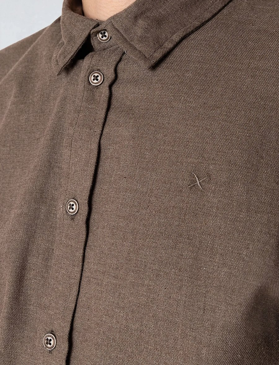 Clean Cut Copenhagen - Russel flannel shirt - flanell-hemden - brown melangÈ - 3