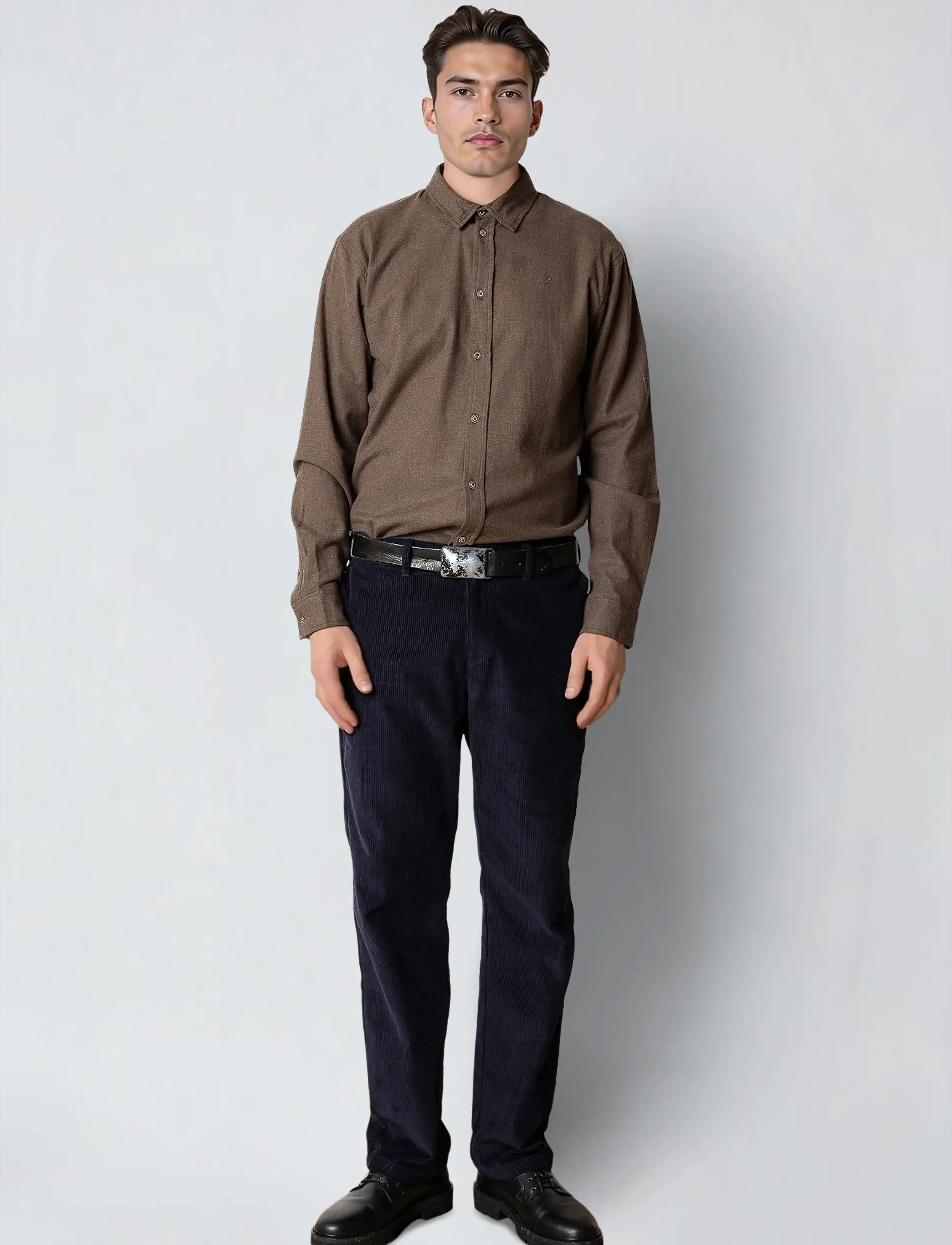 Clean Cut Copenhagen - Russel flannel shirt - flannel-skjorter - brown melangÈ - 4