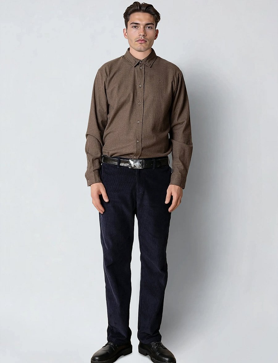 Clean Cut Copenhagen - Russel flannel shirt - flanell-hemden - brown melangÈ - 4