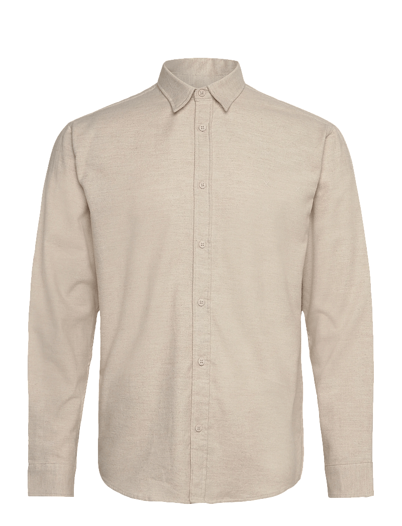 Clean Cut Copenhagen - Russel flannel shirt - flanellskjortor - ecru melange - 1
