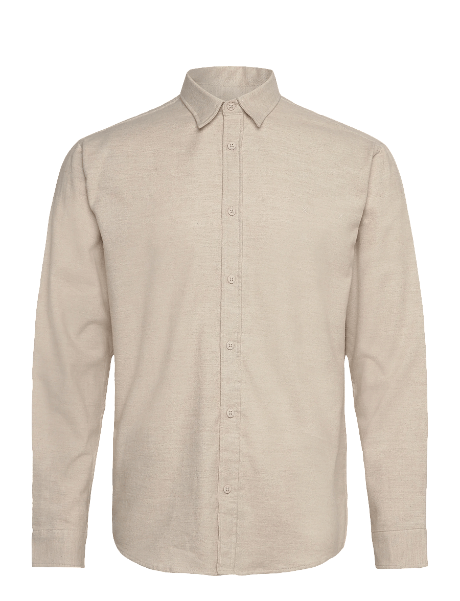 Clean Cut Copenhagen - Russel flannel shirt - flanellen overhemden - ecru melange - 1