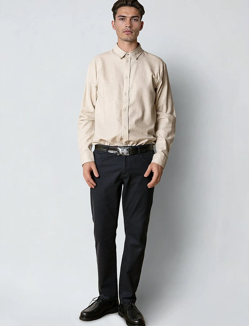 Clean Cut Copenhagen - Russel flannel shirt - flanellskjortor - ecru melange - 4