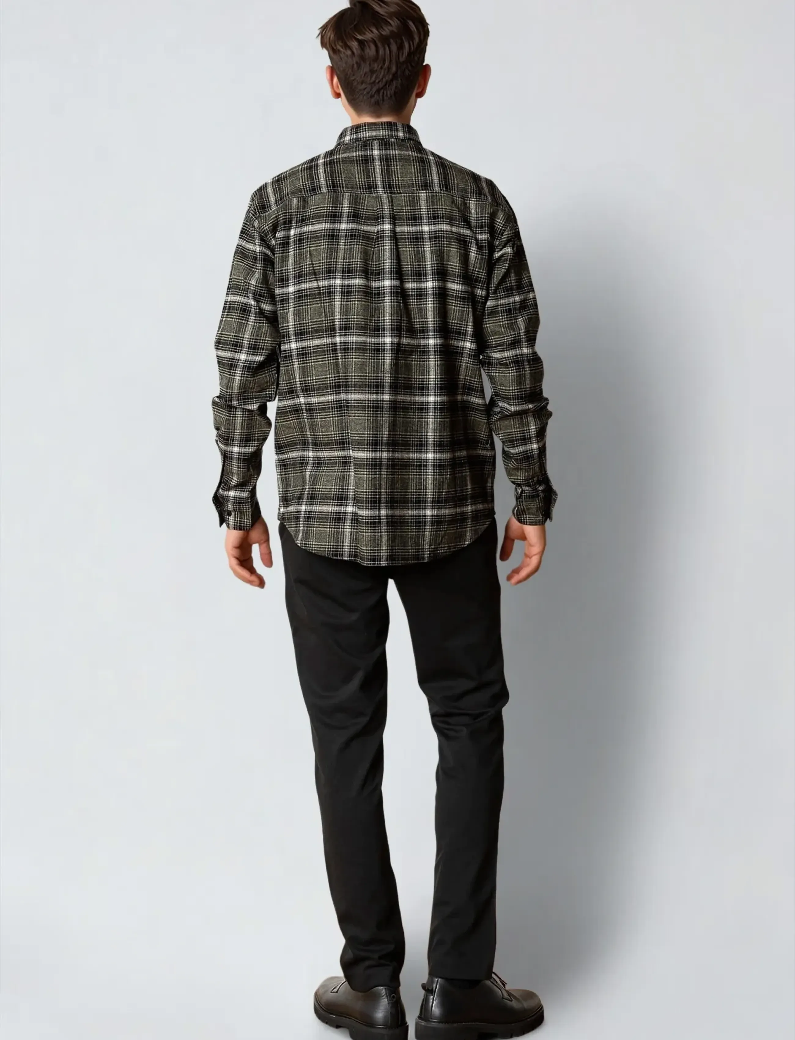 Clean Cut Copenhagen - Dylan checked flannel shirt - casual skjorter - army/black - 4