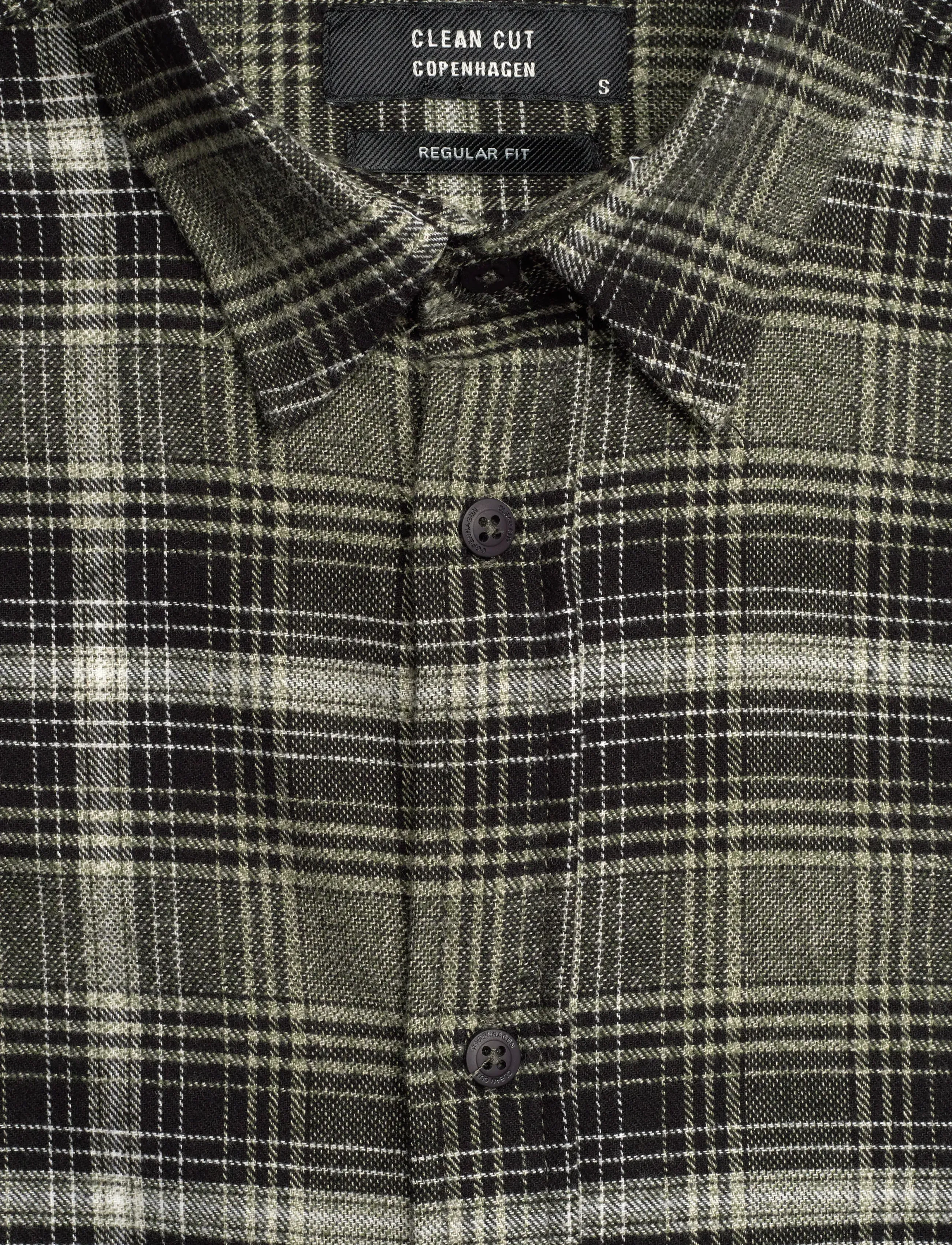 Clean Cut Copenhagen - Dylan checked flannel shirt - casual skjorter - army/black - 5
