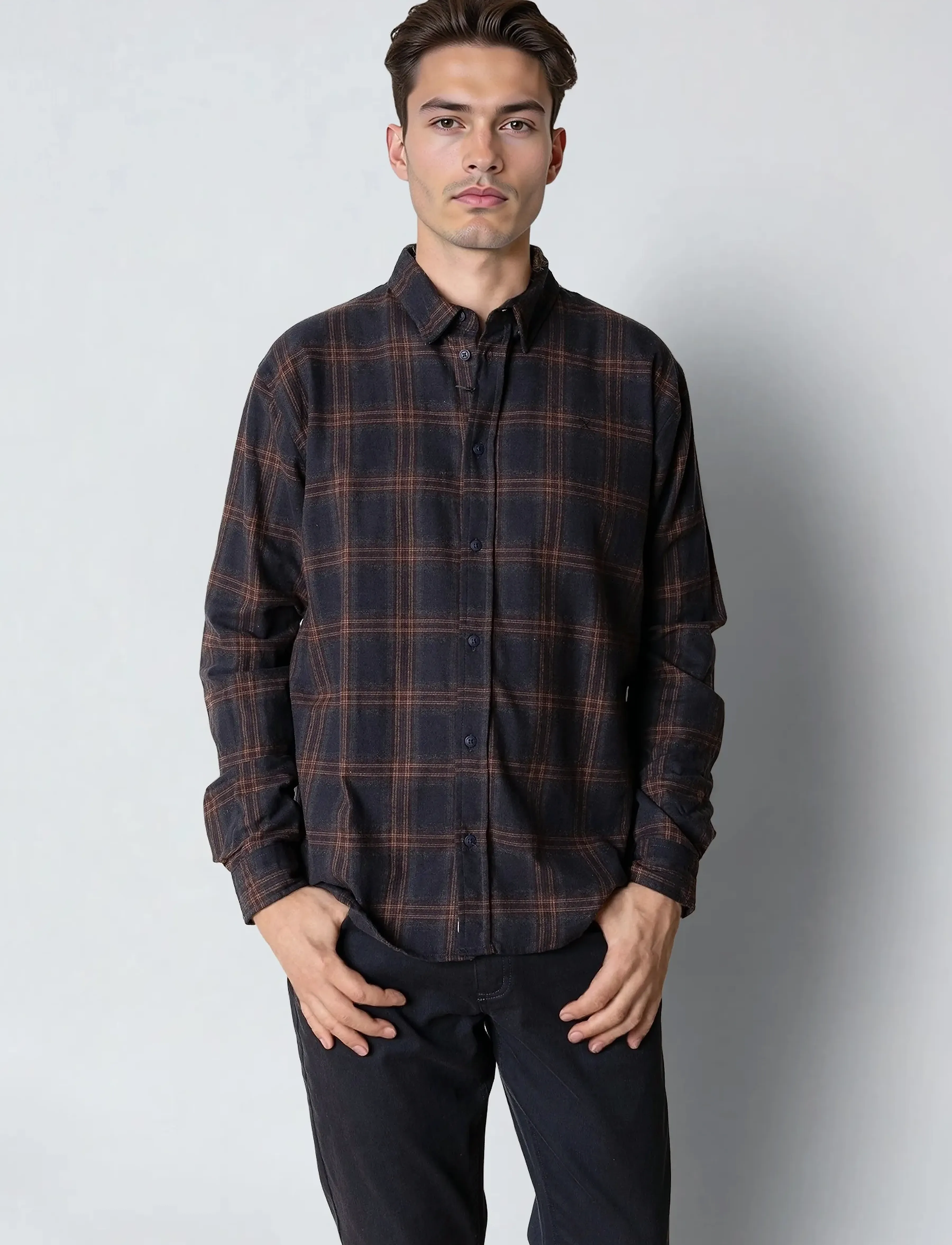 Clean Cut Copenhagen Dylan checked flannel shirt - Skjorter - DARK NAVY / multi