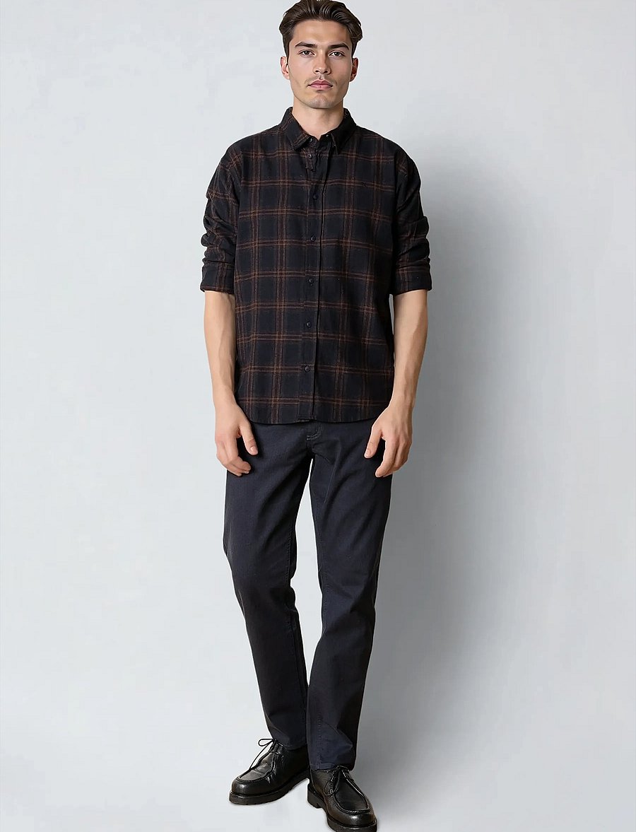 Clean Cut Copenhagen - Dylan checked flannel shirt - flanellskjortor - dark navy - 4