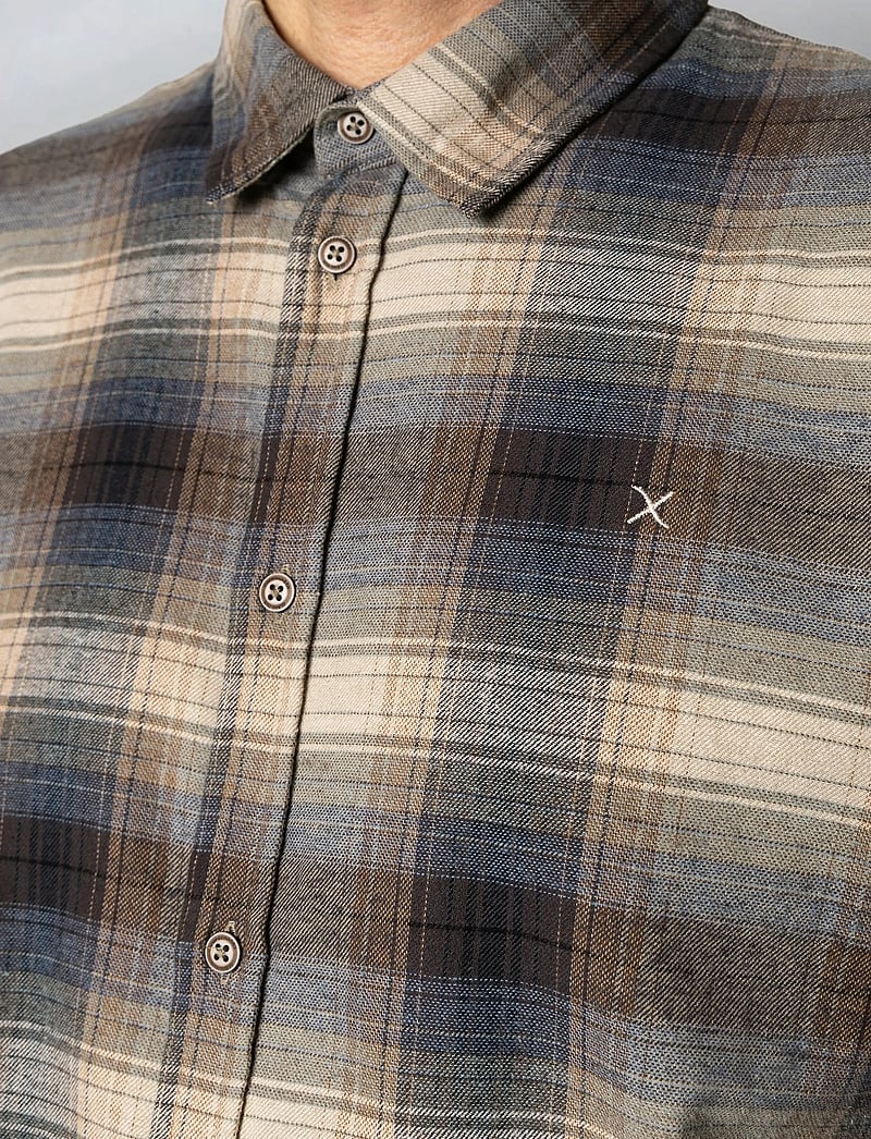 Clean Cut Copenhagen - Dylan checked flannel shirt - flanell-hemden - ecru/navy - 3