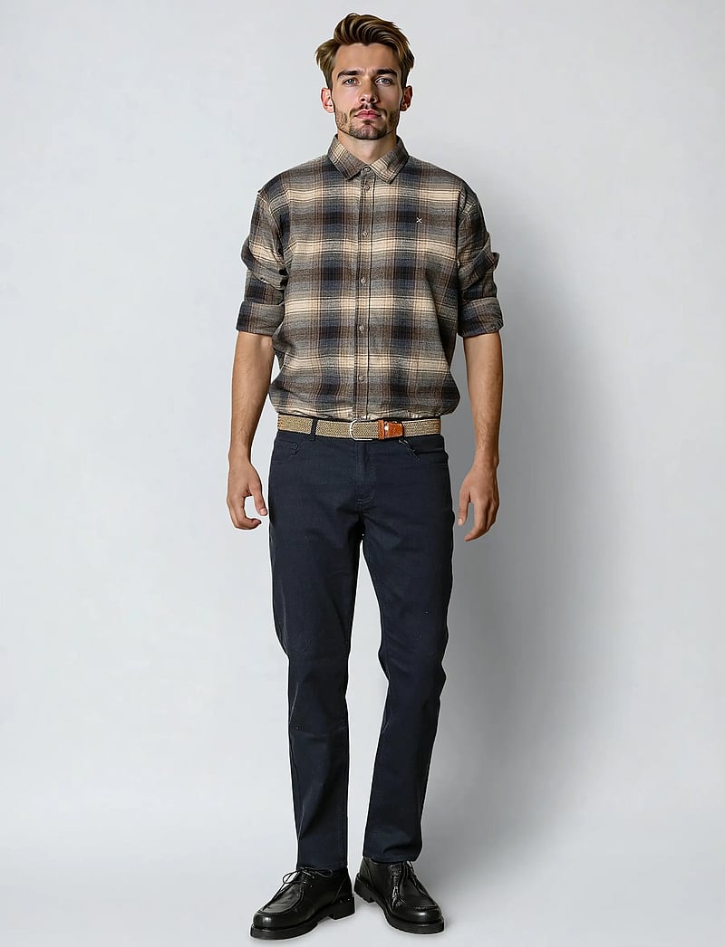 Clean Cut Copenhagen - Dylan checked flannel shirt - flanell-hemden - ecru/navy - 4