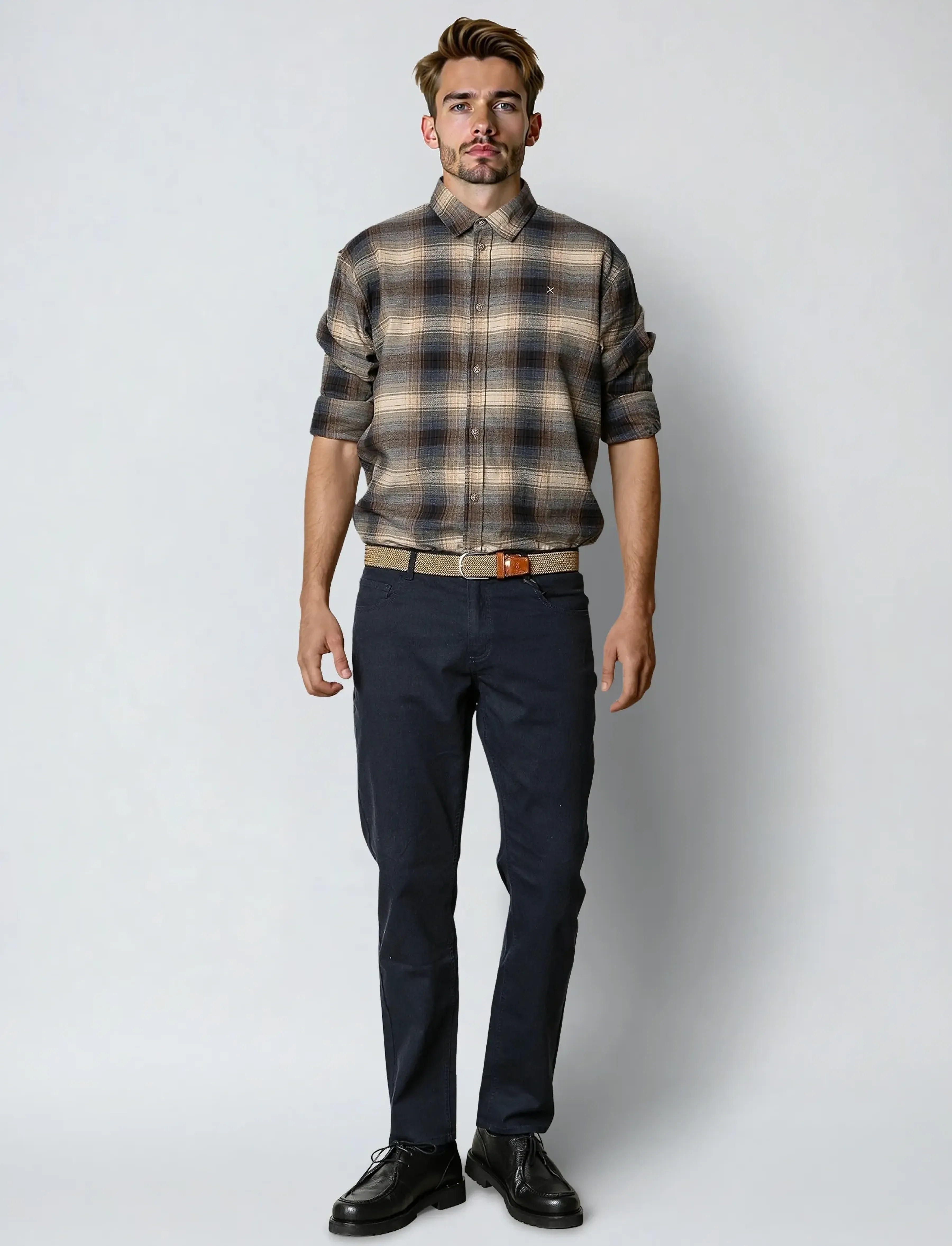 Clean Cut Copenhagen - Dylan checked flannel shirt - flanellipaidat - ecru/navy - 4