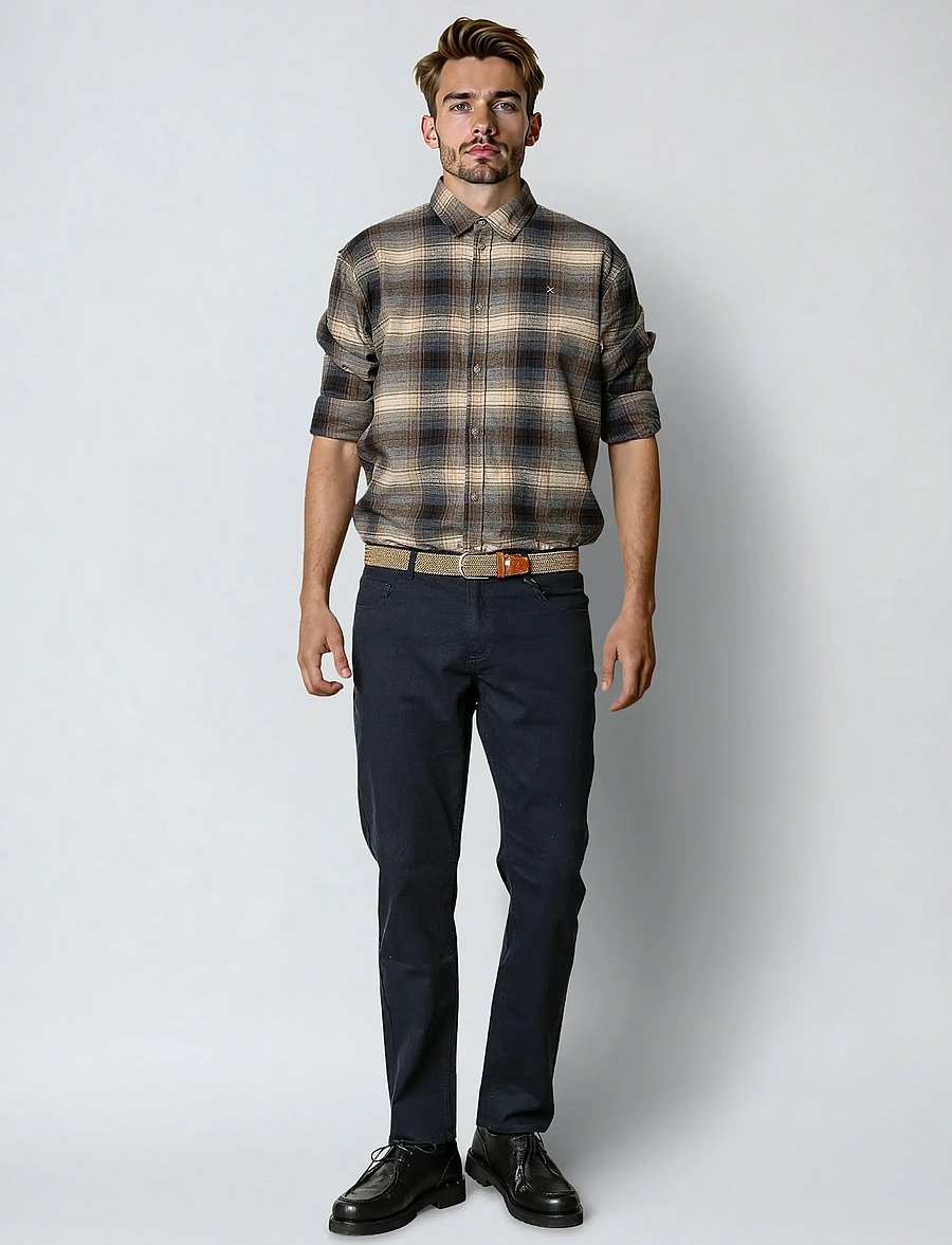Clean Cut Copenhagen - Dylan checked flannel shirt - flanellskjorter - ecru/navy - 4