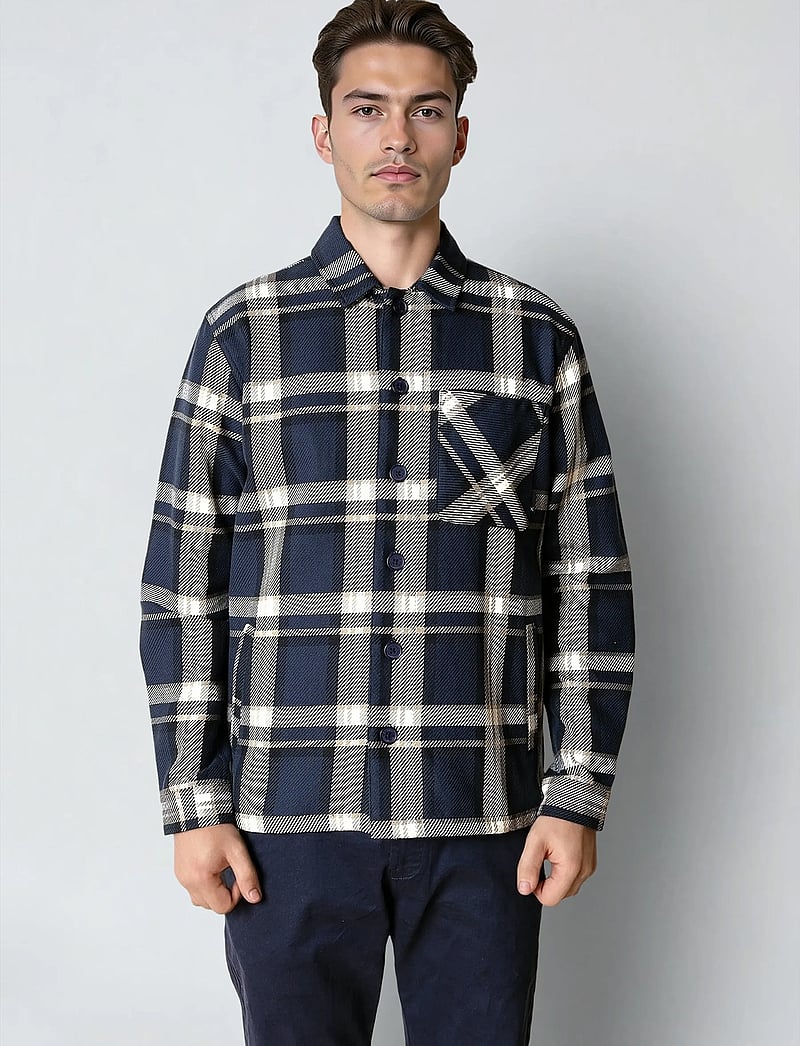 Clean Cut Copenhagen - Asher checked overshirt - kollektioner - navy - 0