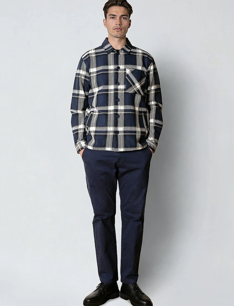 Clean Cut Copenhagen - Asher checked overshirt - collecties - navy - 4