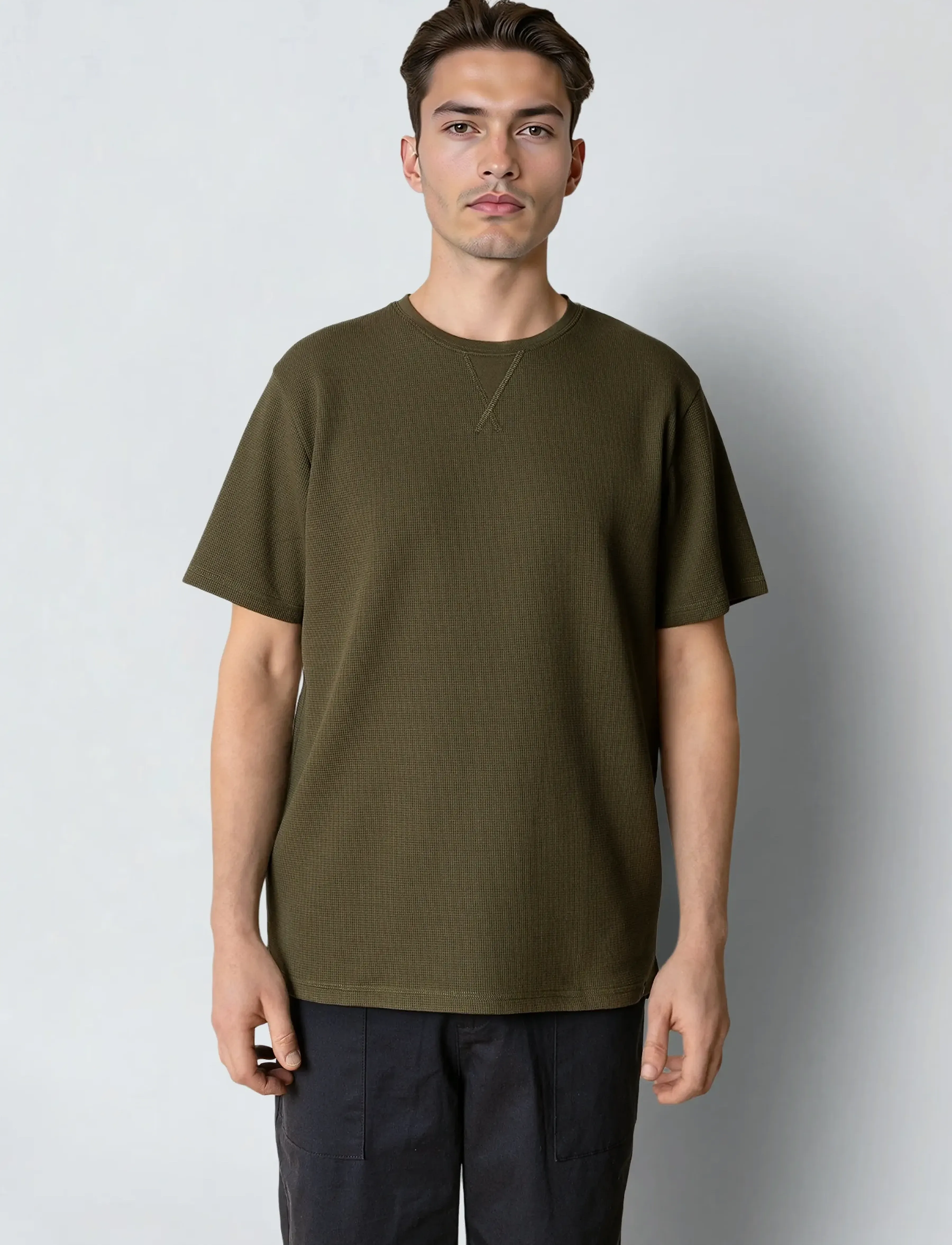 Clean Cut Copenhagen Enzo T-Shirt, L, T-shirts, Khakigrün - Short-sleeved, Männerswear