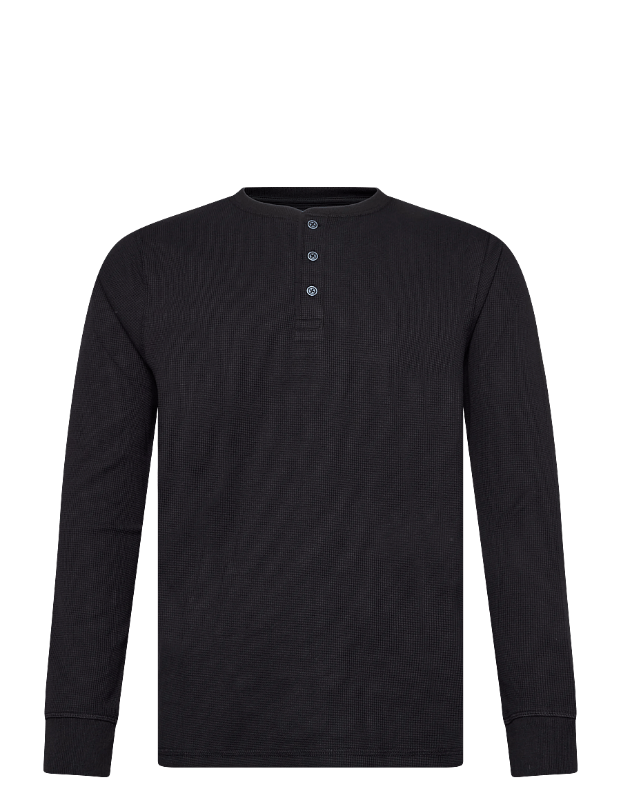 Clean Cut Copenhagen - Cal L/S grandad - langærmede t-shirts - black - 0