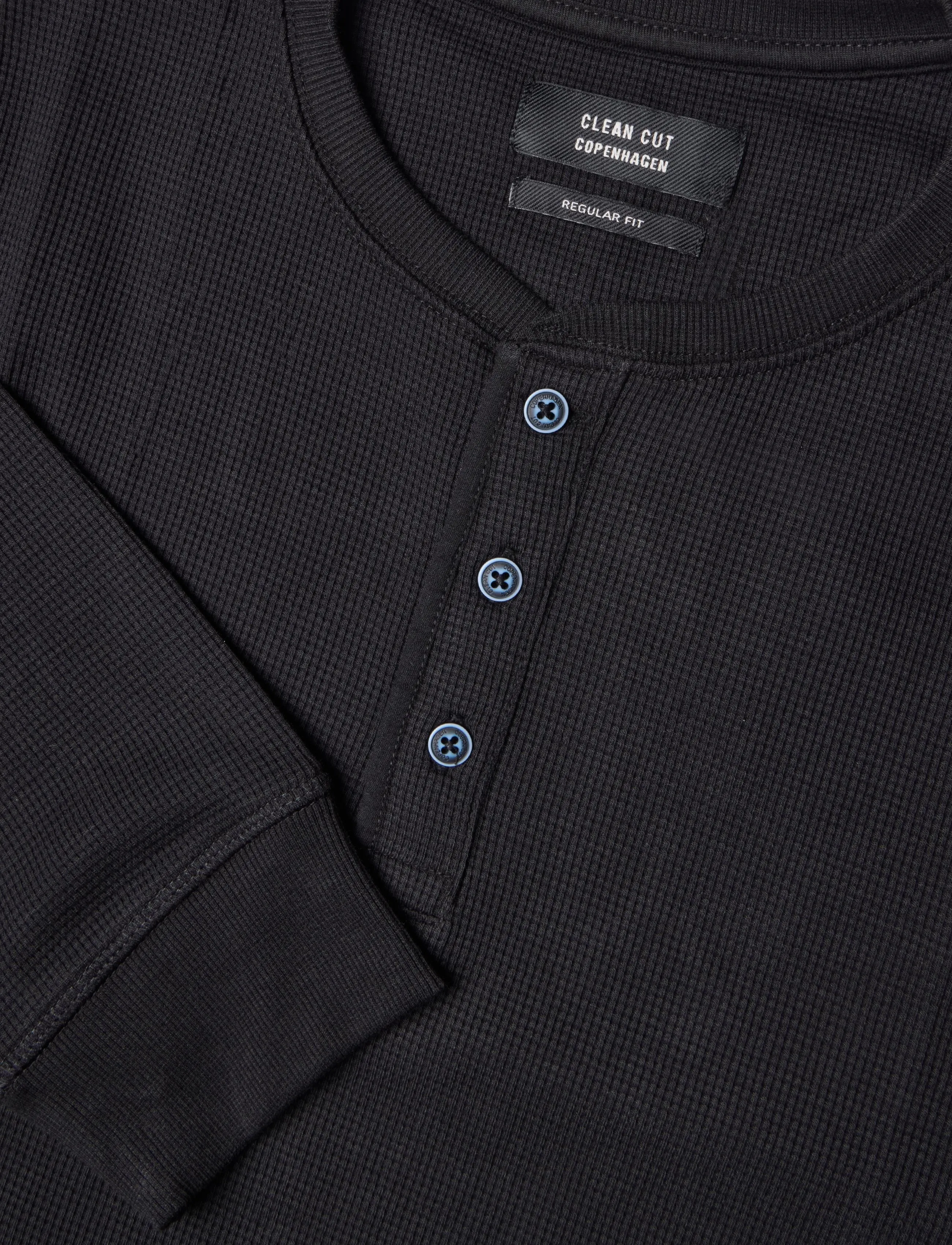 Clean Cut Copenhagen - Cal L/S grandad - langærmede t-shirts - black - 2