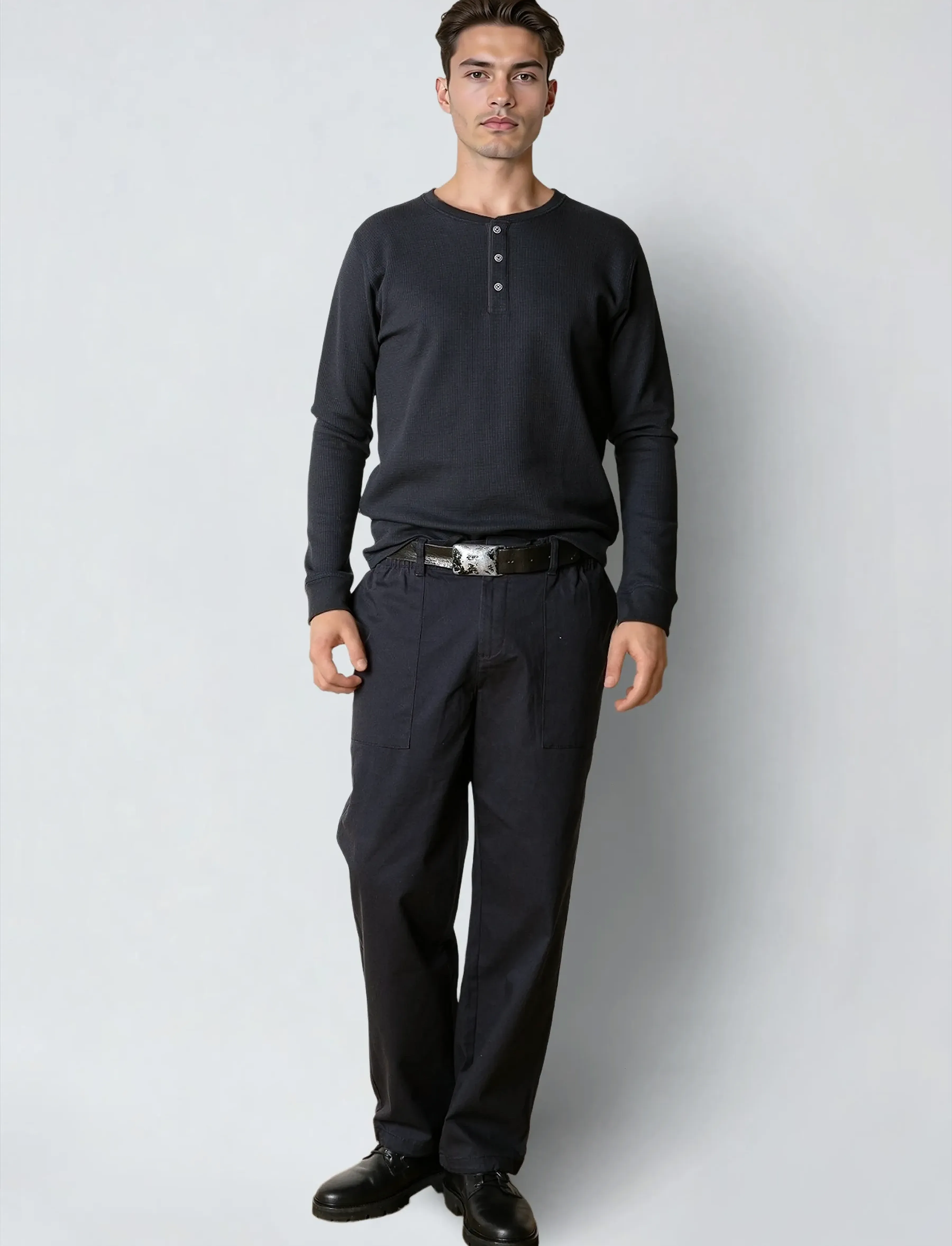 Clean Cut Copenhagen - Cal L/S grandad - dark navy - 4