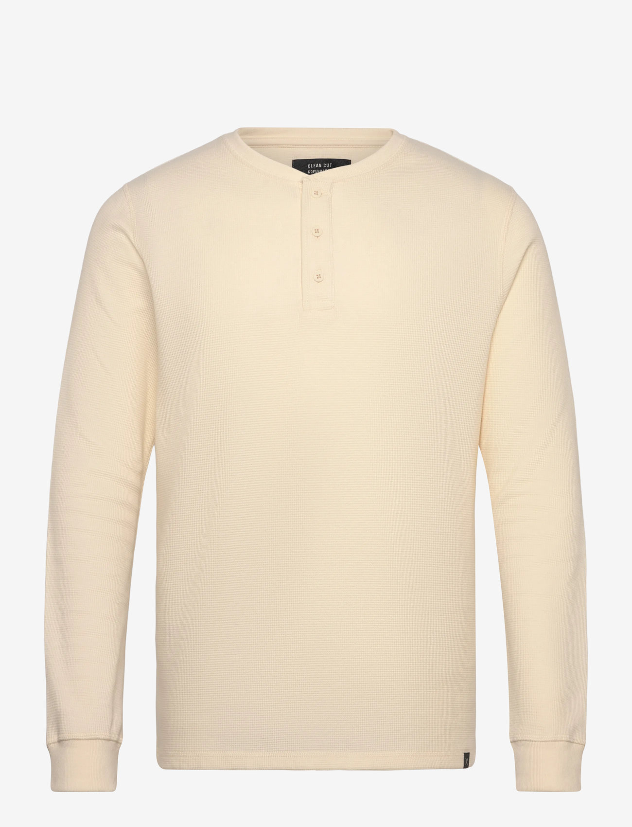 Clean Cut Copenhagen - Cal L/S grandad - långärmade t-shirts - ecru melange - 1