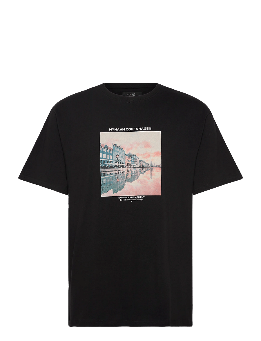 Clean Cut Copenhagen - Rainy Copenhagen organic t-shirt - kurzärmelige t-shirts - black - 1