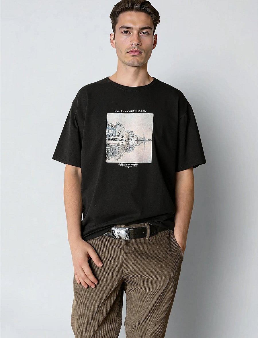 Clean Cut Copenhagen - Rainy Copenhagen organic t-shirt - kurzärmelige t-shirts - black - 0